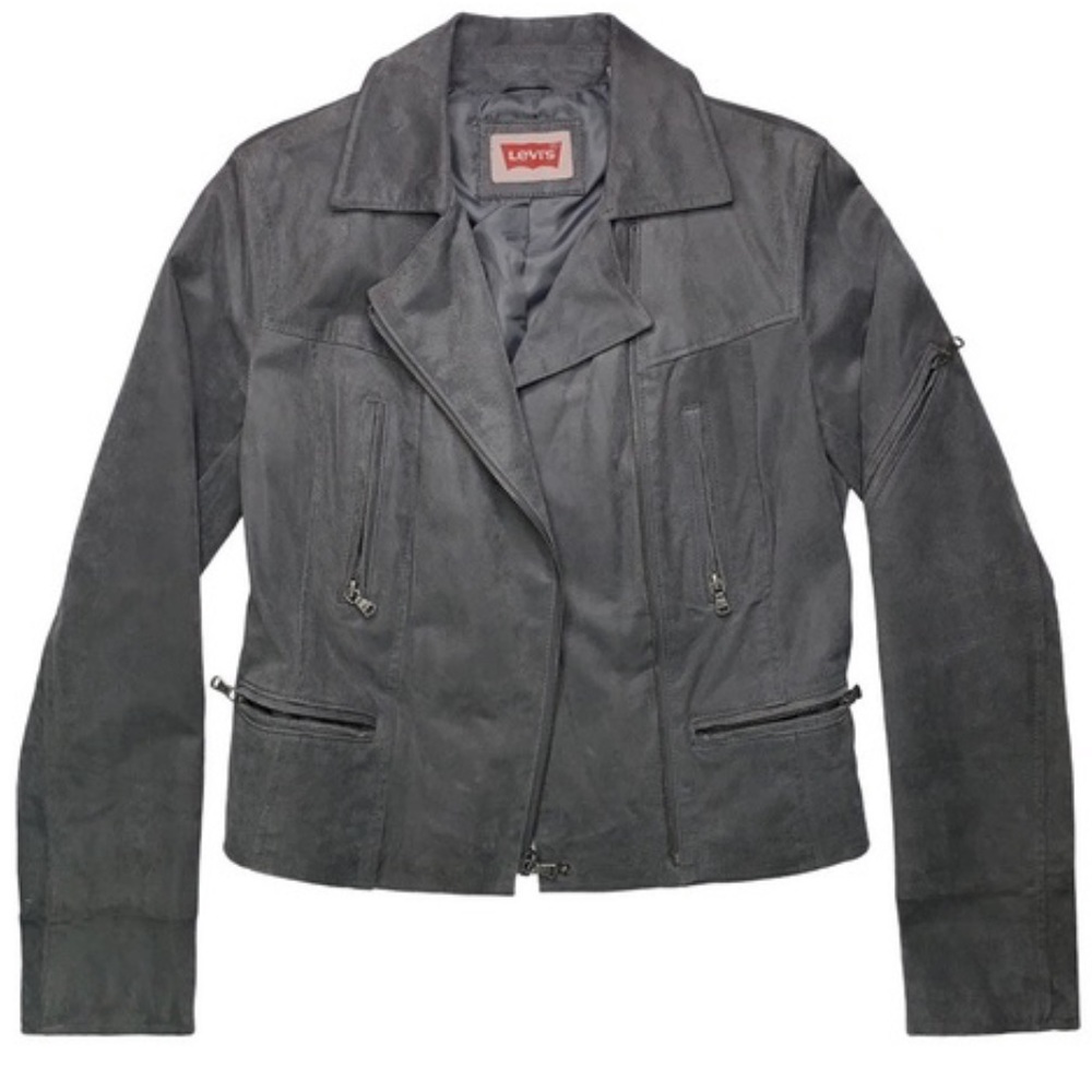 LEVI’S Leather Gray Moto Jacket